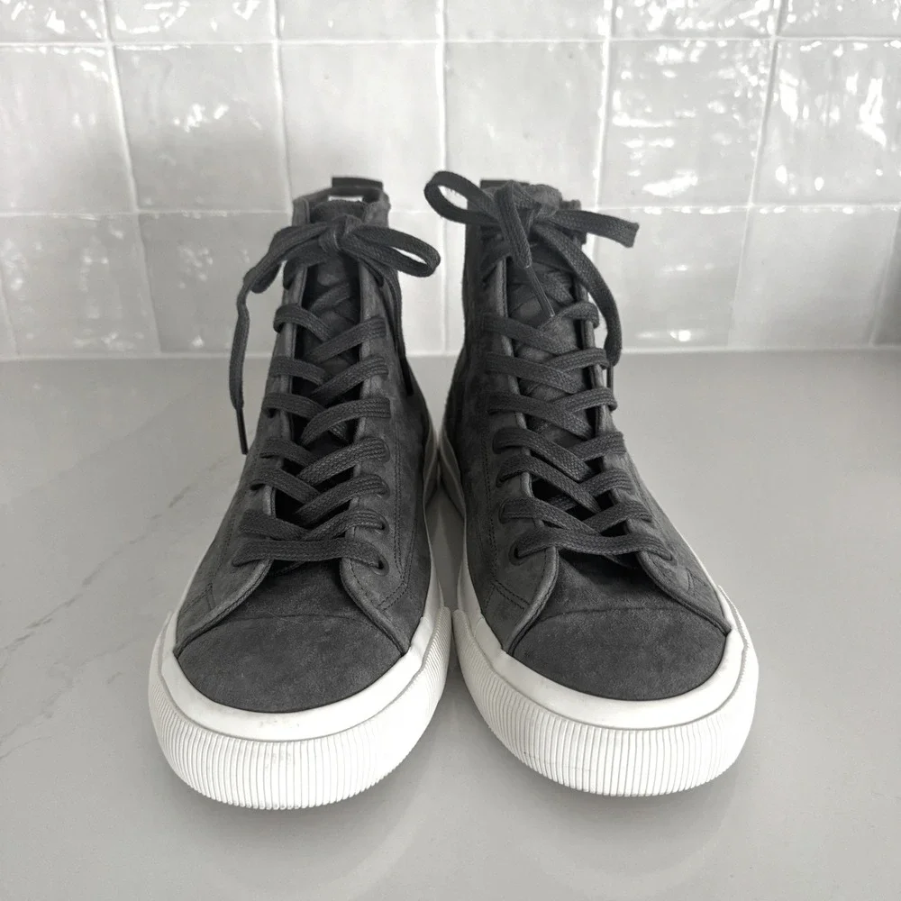 PF Flyers All American Sneakers Mens 7 Womens 8.5 Grey Suede High Top Shoes